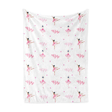 Load image into Gallery viewer, personalised baby name blanket swaddle gift baby shower girl pink ballerinas fast turnaround afterpay
