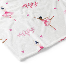 Load image into Gallery viewer, personalised baby name blanket swaddle gift baby shower girl pink ballerinas fast turnaround afterpay
