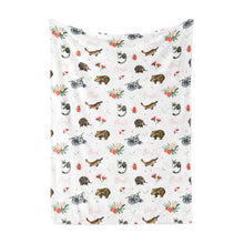 Load image into Gallery viewer, personalised baby name blanket swaddle gift baby shower boy australian animals floral fast turnaround afterpay
